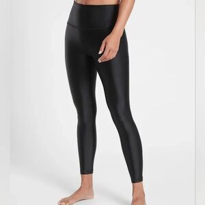Women’s Athleta Elation Sheen Tight 7/8 Black Leggings Size Medium LIKE NEW